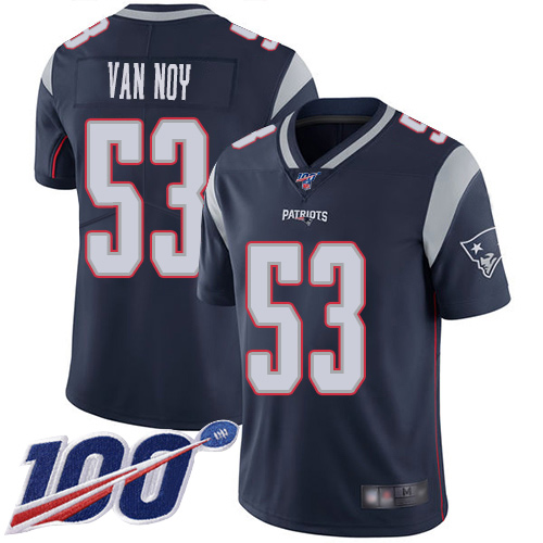 New England Patriots Football #53 100th Season Limited Navy Blue Men Kyle Van Noy Home NFL Jersey->new england patriots->NFL Jersey